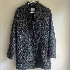 Old Navy Black and White Pea Coat